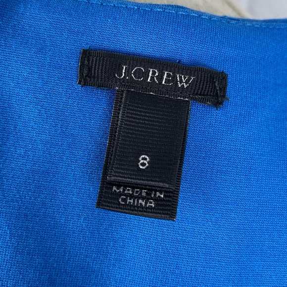 J. Crew Fit & Flare Blue Scuba Dress Size 8 Style #A5434 - Picture 3 of 5